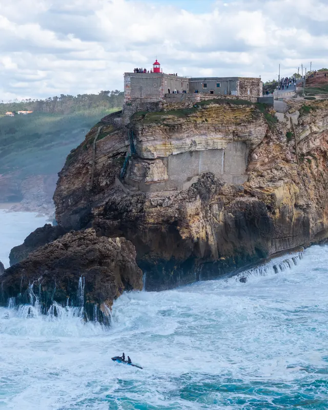 Aerial view over the Nazaré coast